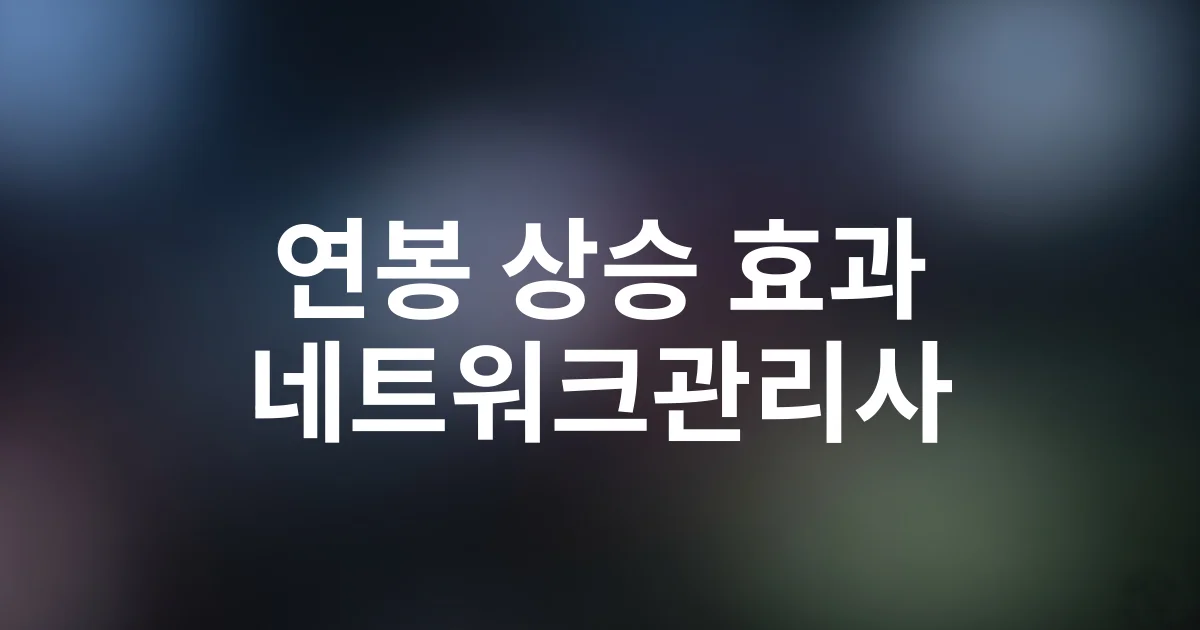 네트워크관리사 취득 후 연봉 상승 효과와 실제 취업 사례